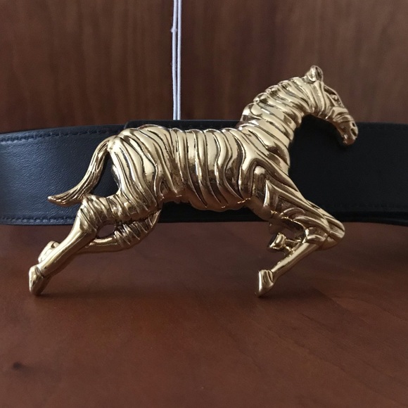 🎁LEATHER BELT🎁reversible with Zebra buckle SMALL - Picture 3 of 6